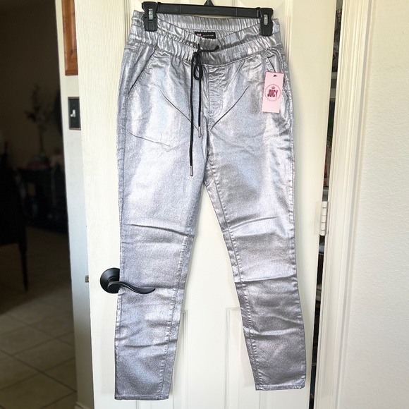 Juicy Couture Drawstring Silver Metalic Pants - Picture 3 of 7